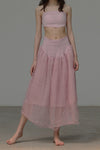 Marc Le Bihan Silk Skirt Six-layer Gauze 25930 Series French Hand-dyed MLB-25930-FENHONG Pink PINK